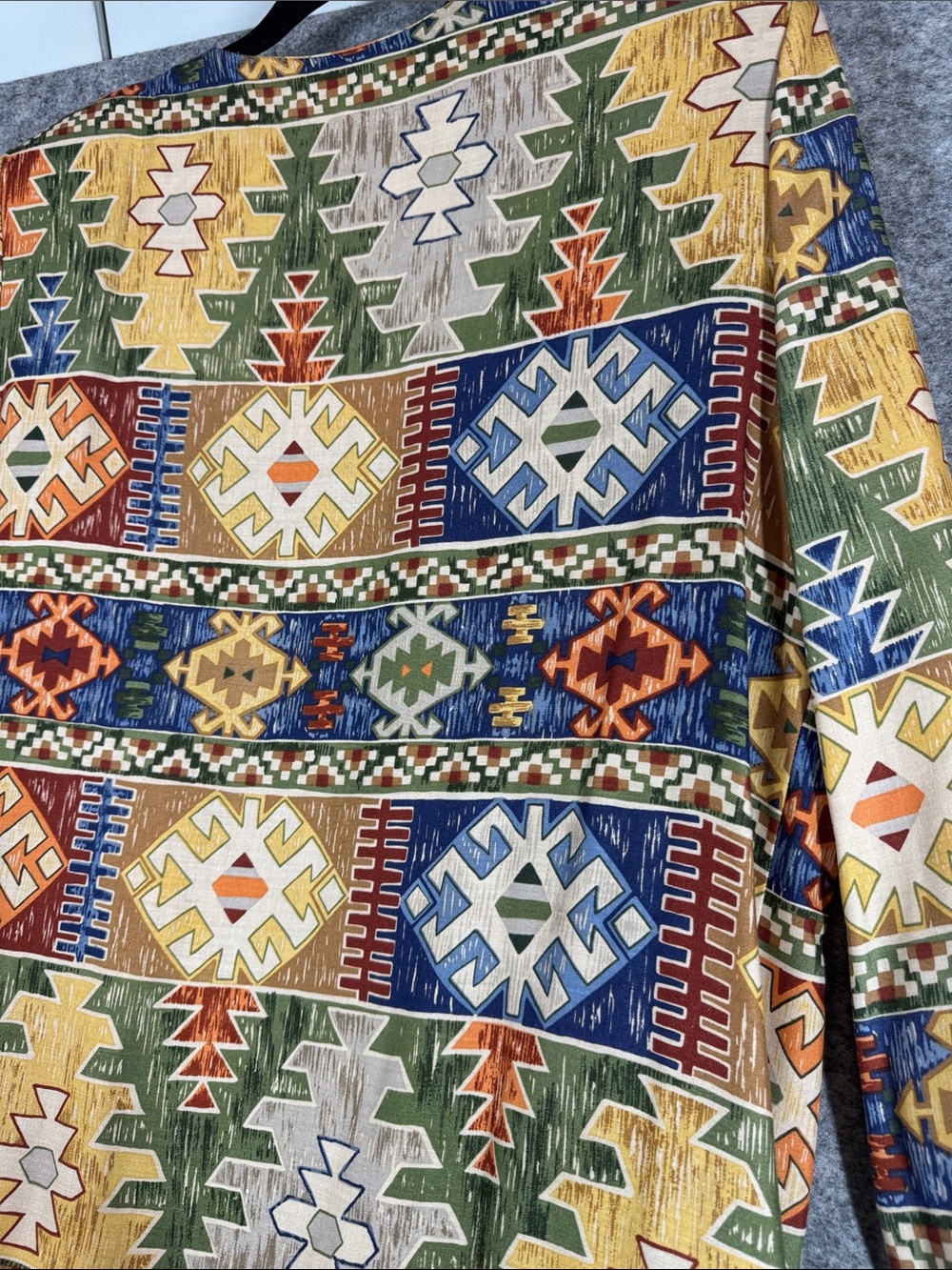 Algo Southwestern Open Cardigan Multicolor Boho Festival Aztec Jacket Country - Picture 12 of 14